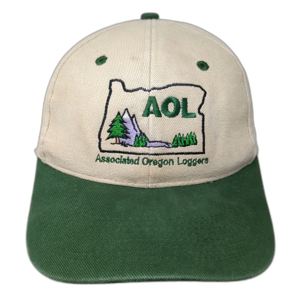Falcon Headwear Baseball Cap Beige Green One Size Associated Oregon Loggers Hat